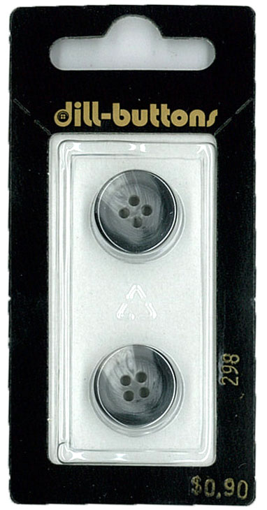 Button - 0298 - 15 mm - Grey - by Dill Buttons of America