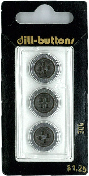 Button - 0304 - 15 mm - Grey - by Dill Buttons of America