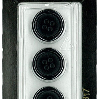 Button - 0317 - 15 mm - Black - by Dill Buttons of America