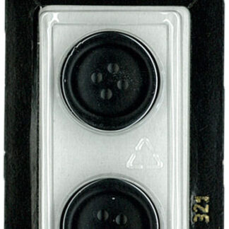 Button - 0321 - 20 mm - Black - by Dill Buttons of America