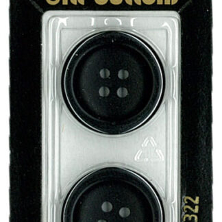 Button - 0322 - 23 mm - Black - by Dill Buttons of America