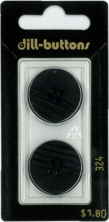Button - 0324 - 23 mm - Black - by Dill Buttons of America