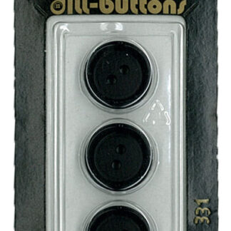 Button - 0331 - 15 mm - Black - by Dill Buttons of America