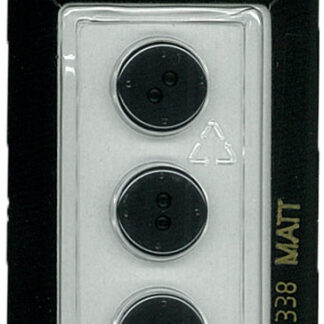 Button - 0338 - 13 mm - Black - Matt - by Dill Buttons of Americ