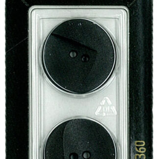 Button - 0360 - 23 mm - Black - by Dill Buttons of America