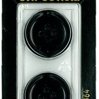 Button - 0364 - 23 mm - Black - by Dill Buttons of America