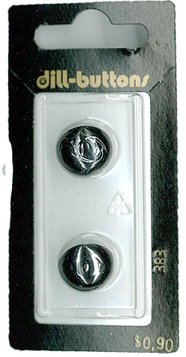 Button - 0383 - 15 mm - Black - by Dill Buttons of America