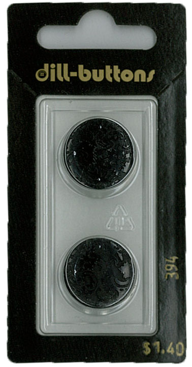 Button - 0394 - 18 mm - Black - by Dill Buttons of America