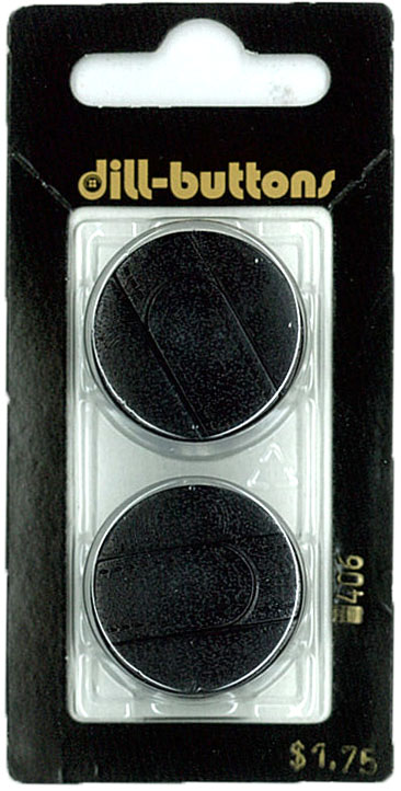 Button - 0406 - 25 mm - Black - by Dill Buttons of America