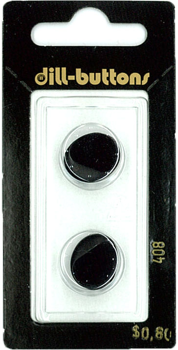 Button - 0408 - 15 mm - Black - by Dill Buttons of America