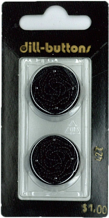 Button - 0427 - 23 mm - Black - by Dill Buttons of America