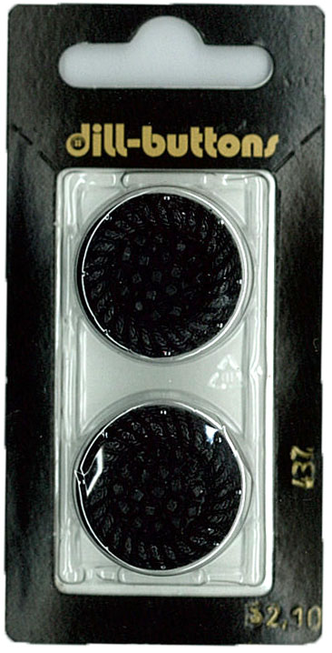 Button - 0437 - 25 mm - Black - by Dill Buttons of America