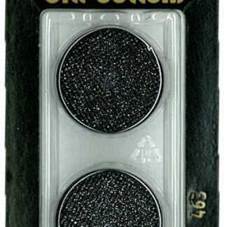 Button - 0463 - 23 mm - Black with silver - by Dill Buttons of A