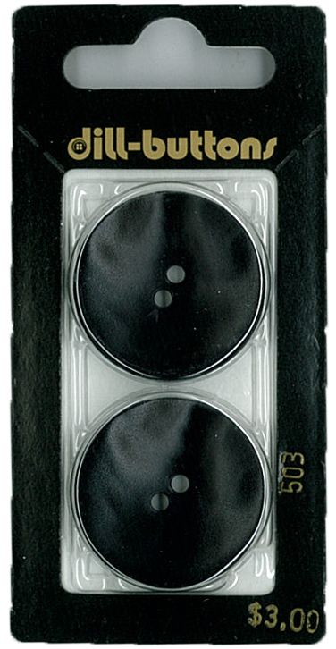Button - 0503 - 28 mm - Black - by Dill Buttons of America