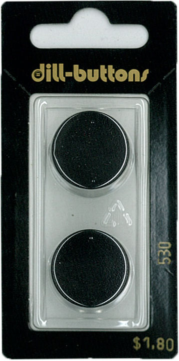 Button - 0530 - 20 mm - Black - by Dill Buttons of America