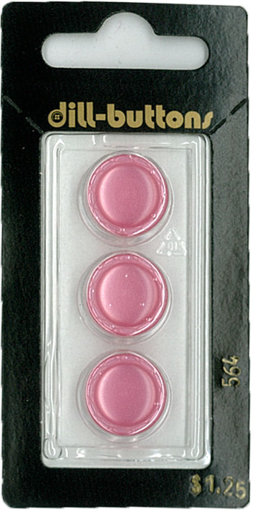 Button - 0564 - 15 mm - Pink - by Dill Buttons of America