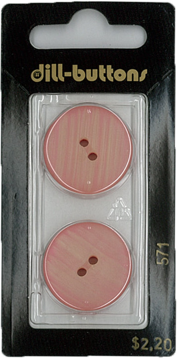 Button - 0571 - 23 mm - Pink - by Dill Buttons of America