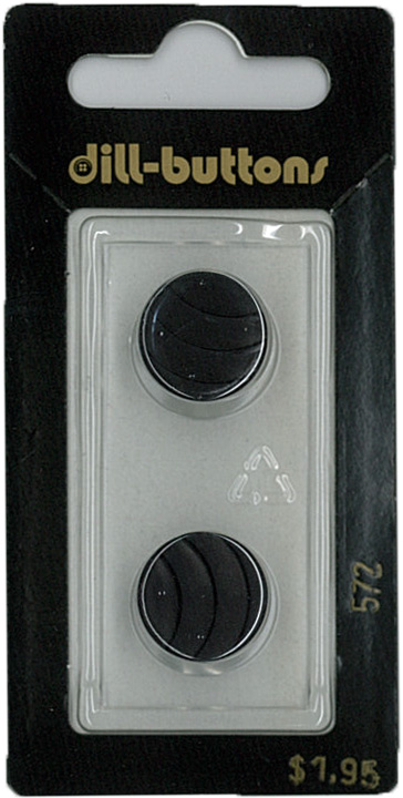 Button - 0572 - 15 mm - Black - by Dill Buttons of America