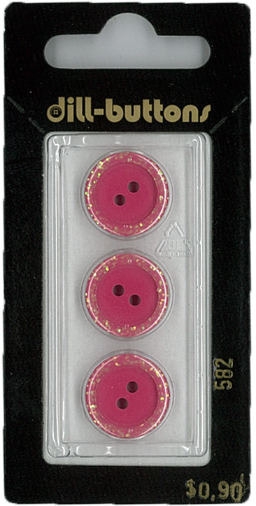 Button - 0582 - 15 mm - Pink - by Dill Buttons of America