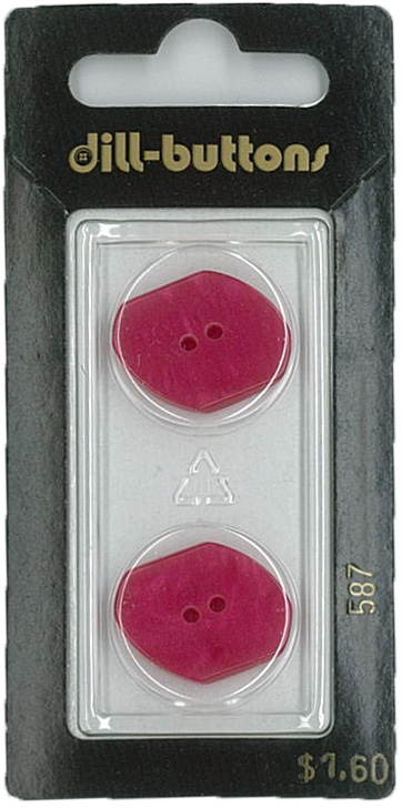 Button - 0587 - 20 mm - Pink - by Dill Buttons of America