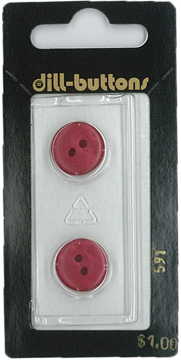 Button - 0591 - 14 mm - Red - by Dill Buttons of America