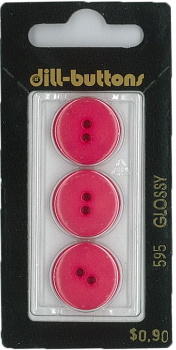 Button - 0595 - 18mm - Pink - Glossy - by Dill Buttons of Americ