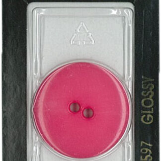Button - 0597 - 28mm - Pink - Glossy - by Dill Buttons of Americ