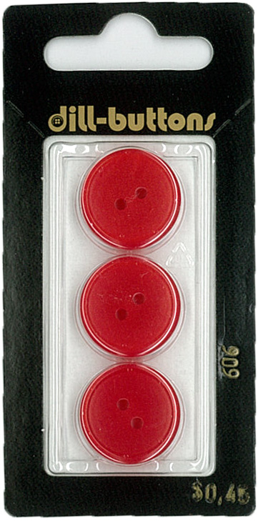 Button - 0606 - 18mm - Red - by Dill Buttons of America