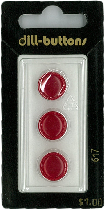 Button - 0617 - 13 mm - Red - by Dill Buttons of America