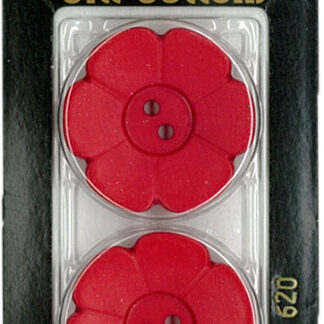 Button - 0620 - 28mm - Red - by Dill Buttons of America