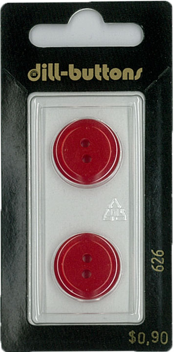 Button - 0626 - 18mm - Red - by Dill Buttons of America
