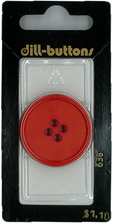 Button - 0638 - 30mm - Red - by Dill Buttons of America