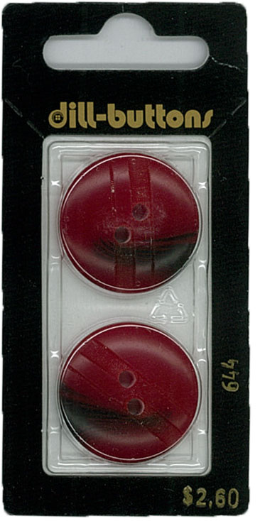 Button - 0644 - 25mm - Red - by Dill Buttons of America