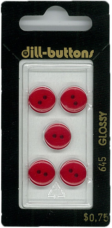 Button - 0645 - 11 mm - Red - by Dill Buttons of America