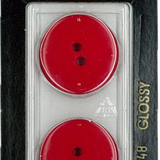 Button - 0648 - 23 mm - Red - Glossy - by Dill Buttons of Americ