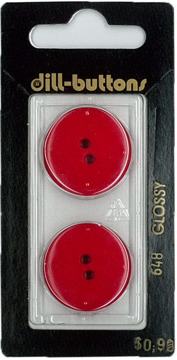 Button - 0648 - 23 mm - Red - Glossy - by Dill Buttons of Americ