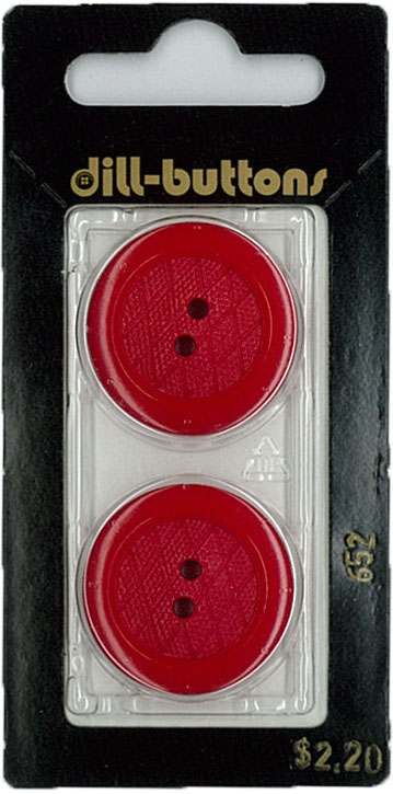 Button - 0652 - 25 mm - Red - by Dill Buttons of America