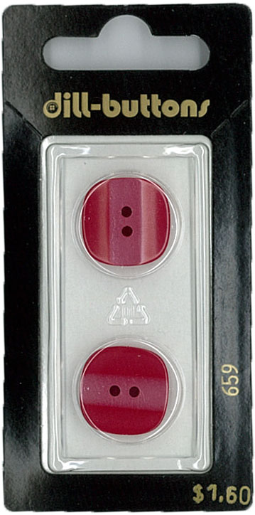 Button - 0659 - 18 mm - Red - by Dill Buttons of America