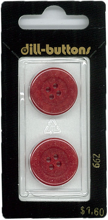 Button - 0662 - 20 mm - Red - by Dill Buttons of America