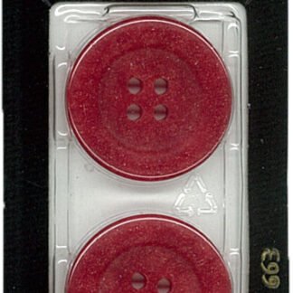 Button - 0663 - 25 mm - Red - by Dill Buttons of America