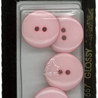 Button - 0667 - 18 mm - Pink - Glossy - by Dill Buttons of Ameri