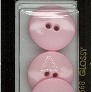 Button - 0668 - 23 mm - Pink - Glossy - by Dill Buttons of Ameri