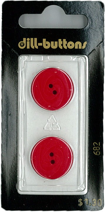 Button - 0682 - 23 mm - Red - by Dill Buttons of America