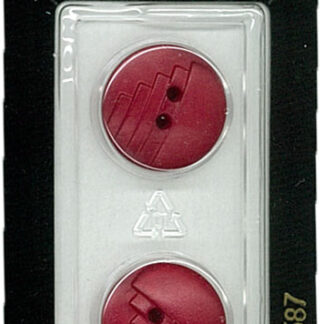 Button - 0687 - 18 mm - Red - by Dill Buttons of America