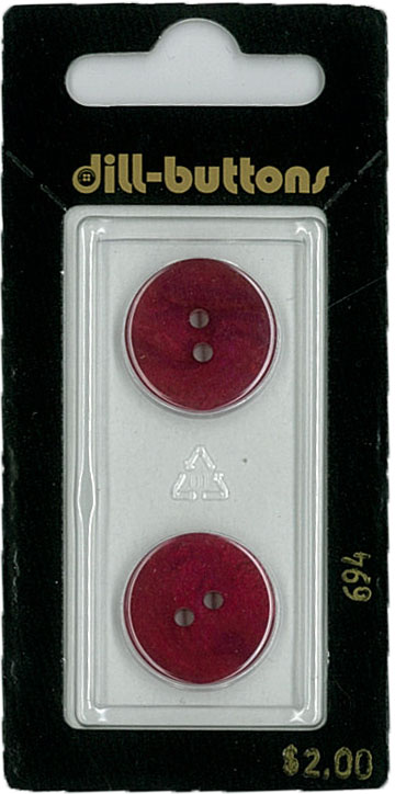 Button - 0694 - 18 mm - Red - by Dill Buttons of America