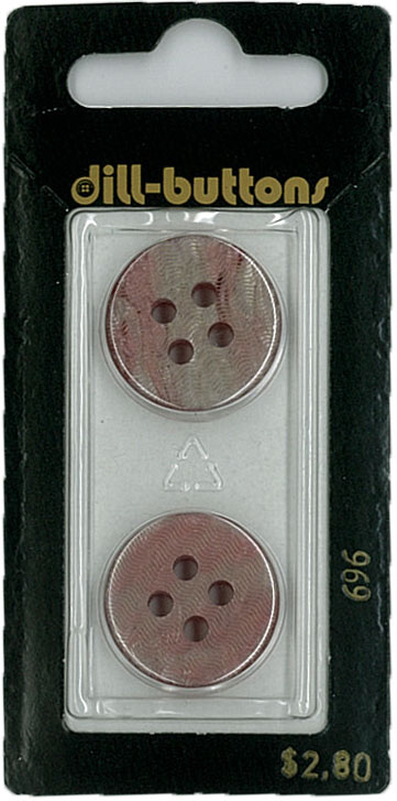 Button - 0696 - 20 mm - Red - by Dill Buttons of America