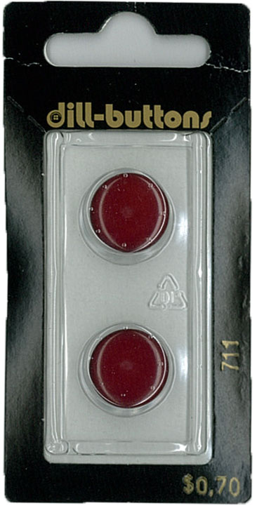 Button - 0711 - 15mm - Red - by Dill Buttons of America