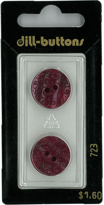 Button - 0723 - 18 mm - Maroon - by Dill Buttons of America