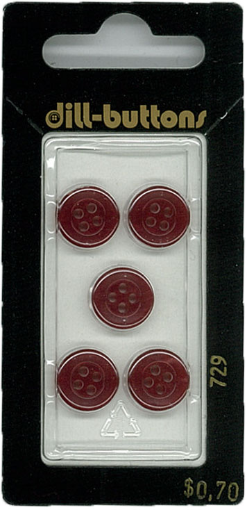 Button - 0729 - 11 mm - Maroon - by Dill Buttons of America