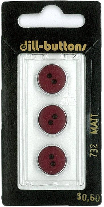 Button - 0732 - 13 mm - Maroon - by Dill Buttons of America